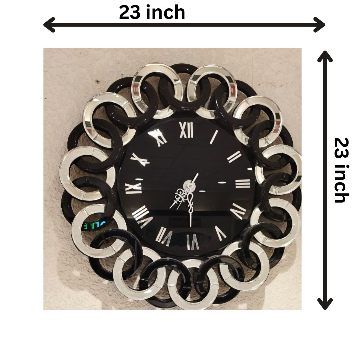 Glamorous Mirror Wall Clock with Black and White Finish Audi thumbnail